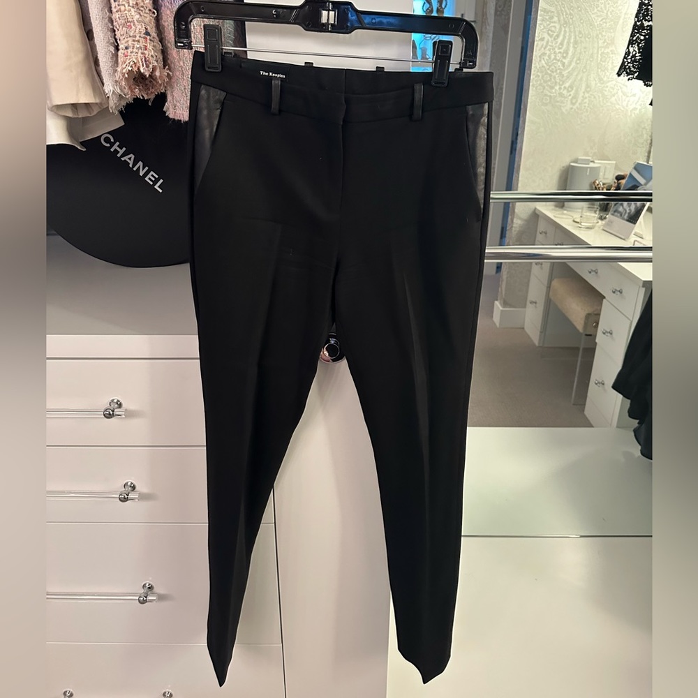 The Kooples wool leather trousers with lambskin leather detailing